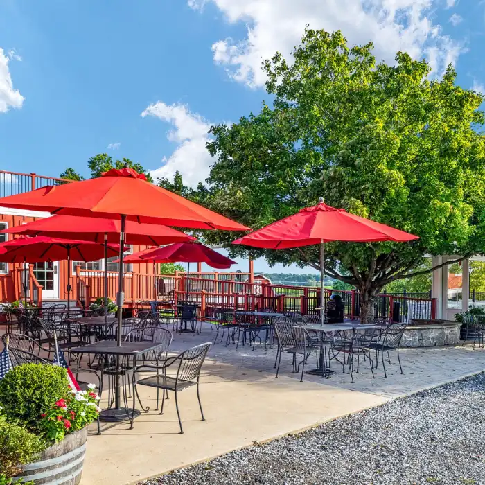 doukenie winery bistro seating area