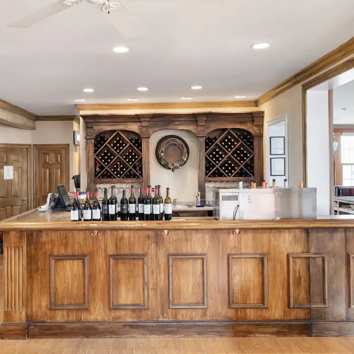 Doukénie winery tasting room bar
