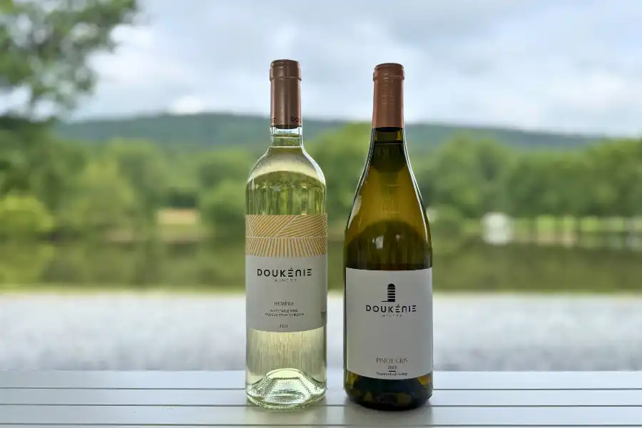 Doukénie wine bottles