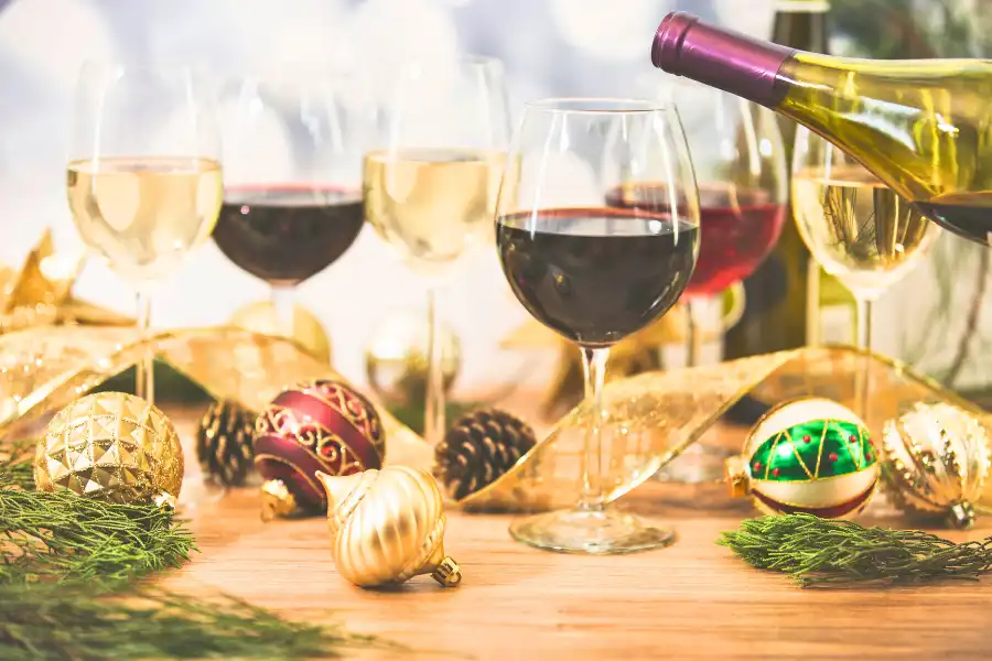 holiday party decorations at Doukénie Winery